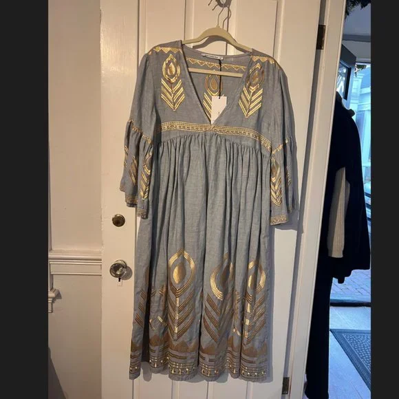 Greek Archaic Kori | Dresses | Feather Midi Dress Brand New | Poshmark